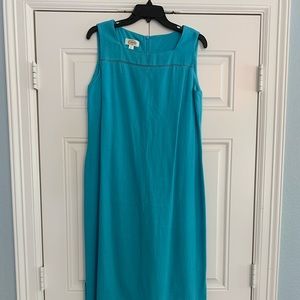Talbots Linen Turquoise Dress Sz 10